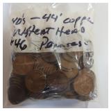 Bag of Wheat Cents, Date Range 1940-1944.