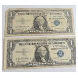 TWO (2) 1957 $1 Silver Certificates