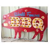 World Famous BBQ, Lighted Metal Sign,58"x36"