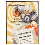 1961 NFL Championship Packers vs. Giants Program