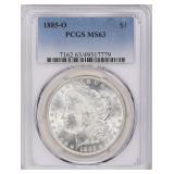 1885-O Morgan Silver Dollar PCGS MS-63