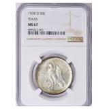 1938-D Texas Centennial Half Dollar NGC MS-67