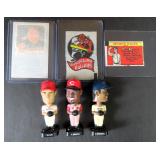 Baseball mini bobbleheads, tattoos, stickers