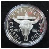 1982 Canada Silver Cow Skull Dollar