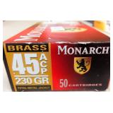 Fifty (50) Monarch Brass .45ACP 230 grain