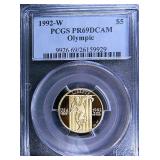 1992-W Olympic, PCGS graded PR69DCAM