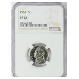 1951 Jefferson Nickel NGC Proof-68 $250 Guide