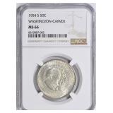 1954-S Carver/Washington  Half Dollar NGC MS-66