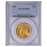 1926 Indian Gold Eagle PCGS MS-62, $1900 PCGS