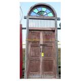 121"x48" Paneled Door with Bars and Transom