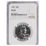 $600 Guide: 1957 Franklin Half Dollar NGC Proof-69