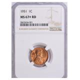 1951 Lincoln Cent NGC MS-67+ RD, study your lesson