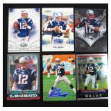 Six (6) Tom Brady Football Cards