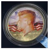 Silver Colorized Kennedy Half Dollar