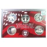 SILVER 2000 Proof State Quarter Set of Five, $29