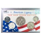 War Coinage Display. $21.40 Melt Value 2-11-25