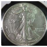 SILVER 1945 Walking Liberty Half Dollar, $11.53