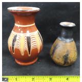 (2) Small Vases, Age and Origin Unknown,