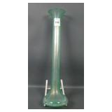 Diamond Green 12" Tall Ribbed Bud Vase.