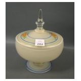 Lancaster White Luster Enameled Candy Jar