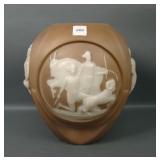 Phoenix Brown/ Milk Glass Zodiac Vase