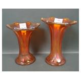 Two Miniature Marigold Morning Glory Vases