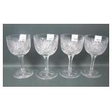 4 Cut Crystal Strawberry Diamond Fan Goblets