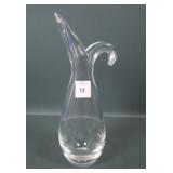 Signed Steuben Crystal Sheared Rim Vase