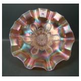 Dugan Peach Opal Stippled Petals Ftd 3/1 Edge Bowl