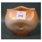 Dugan Peach Opal Interior Swirl Rose Bowl