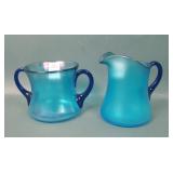 Two Fenton Celeste Blue # 2  Sugar & Creamer