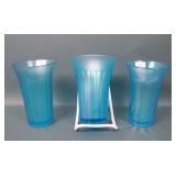 Three Diamond Blue Optic Rib Tumblers