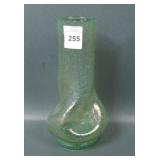 Dugan Lime GreenPInched Art Glass Vase