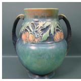 Roseville Green Baneda Bulbous Handled Vase