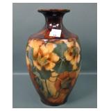 J.B. Owens Utopian Pansy / Floral Decorated Vase