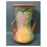 Roseville Tan Wisteria Handled Vase