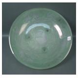 Phoenix Green Crystal Frosted Pond Lily Bowl