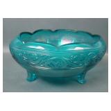 Imperial Green Ice Floral & Optic Cupped Ftd Bowl