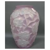 Phoenix Mauve/ Crystal Frosted Wild Rose Vase