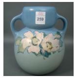 Weller Hudson Artist Signed Decorated Handled Vase