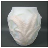 Phoenix Satiny White Two Color Fern Vase