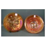 Two Piece Imperial Carnival Glass Lot