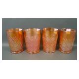 Four Fenton Marigold Fentonia Tumblers