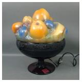 Deco Tiffin Glass Fruit Bowl Basket Console Lamp