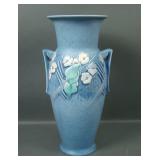 Roseville Blue Clemada Handled Vase