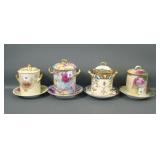 4 Piece Victorian Fine China Condensed Milks