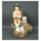 Unsigned Weller Muskota Figural Fishing Boy