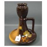 Louwelsa Weller Stan. Glaze Handled Candle Stick