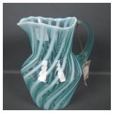 Fenton Blue Opal Spiral Optic Pitcher