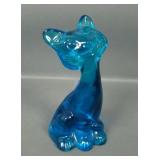 Fenton FACGA Sapphire Blue Crystal Happy Cat